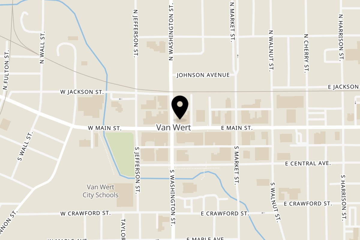 Map showing the location of Saisaki Van Wert on 101 E Main St in Van Wert
